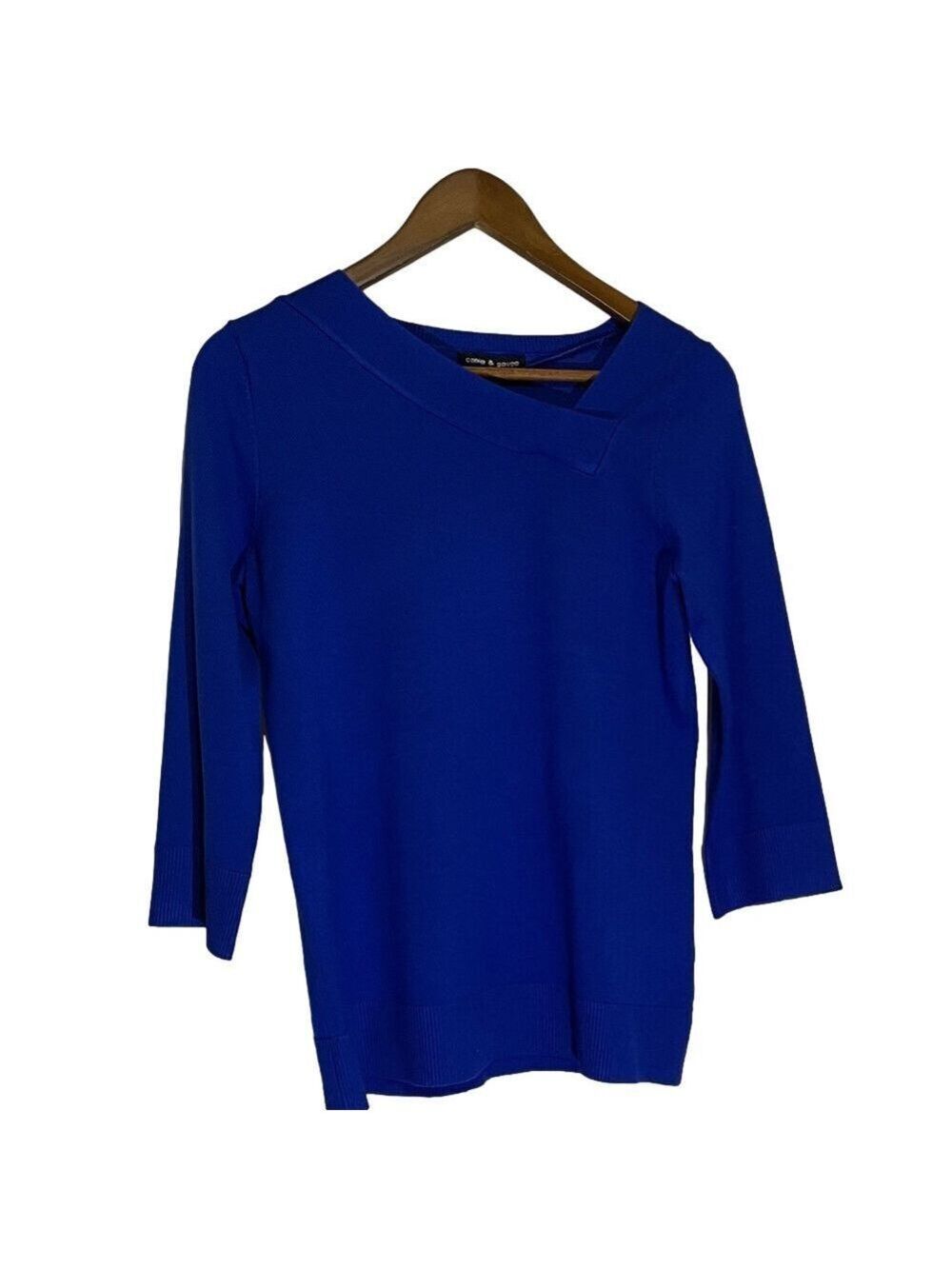 Cable & Gauge Royal Blue Knit 3/4 Sleeve Top S/P